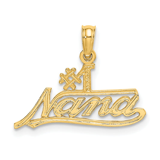 10K Yellow Gold 10K #1 Nana Script Charm
