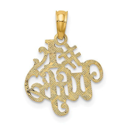 10K Yellow Gold 10K #1 Wife Pendant