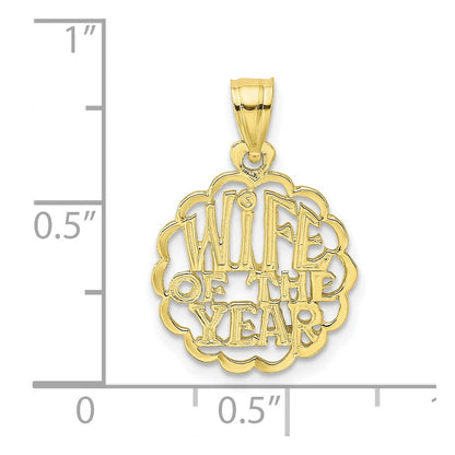 10K Yellow Gold 10K Wife Of The Year Pendant