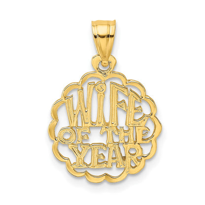10K Yellow Gold 10K Wife Of The Year Pendant
