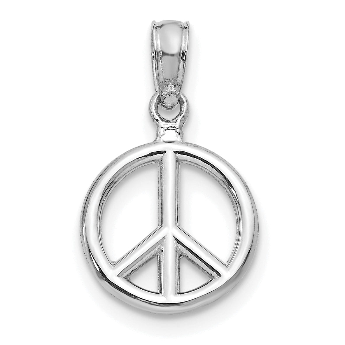 10K White Gold 10K Polished Peace Symbol Pendant