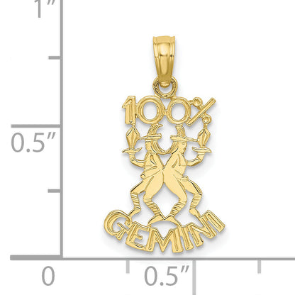 10K Yellow Gold 10K 100% Gemini Zodiac Charm