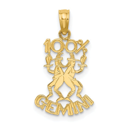 10K Yellow Gold 10K 100% Gemini Zodiac Charm