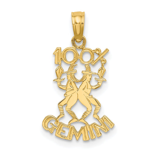 10K Yellow Gold 10K 100% Gemini Zodiac Charm