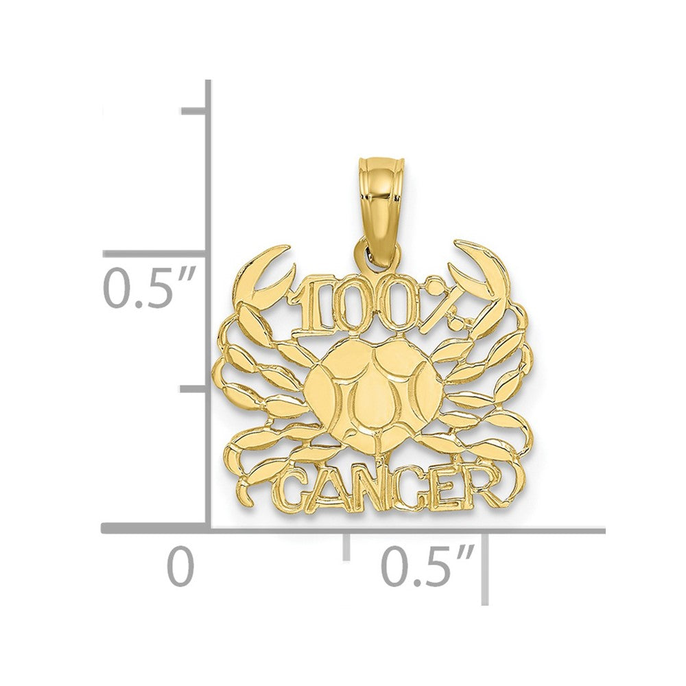 10K Yellow Gold 10K 100% Cancer Zodiac Charm