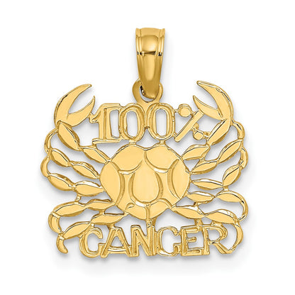 10K Yellow Gold 10K 100% Cancer Zodiac Charm