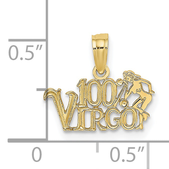 10K Yellow Gold 10K 100% Virgo Zodiac Charm