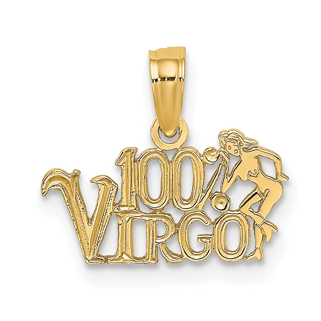 10K Yellow Gold 10K 100% Virgo Zodiac Charm