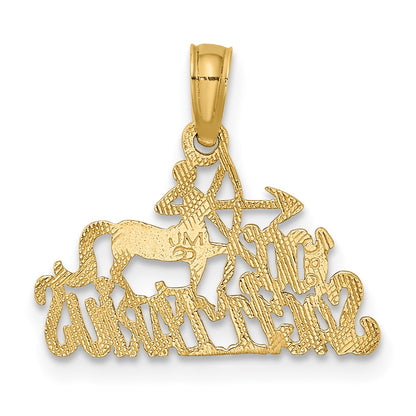 10K Yellow Gold 10K 100% Sagittarius Zodiac Charm