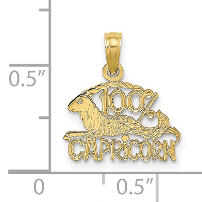 10K Yellow Gold 10K 100% Capricorn Zodiac Charm