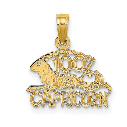 10K Yellow Gold 10K 100% Capricorn Zodiac Charm