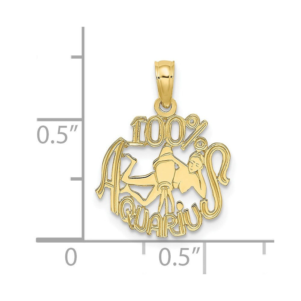10K Yellow Gold 10K 100% Aquarius Zodiac Charm