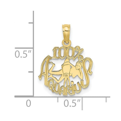 10K Yellow Gold 10K 100% Aquarius Zodiac Charm