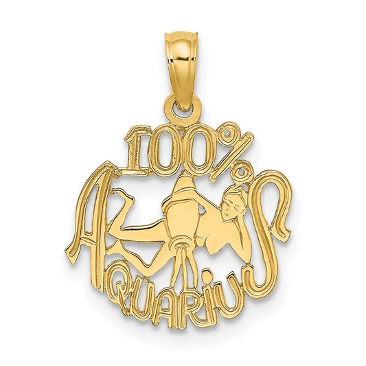 10K Yellow Gold 10K 100% Aquarius Zodiac Charm
