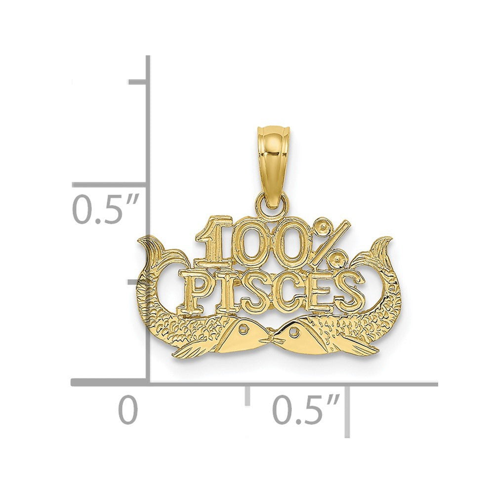 10K Yellow Gold 10K 100% Pisces Zodiac Charm