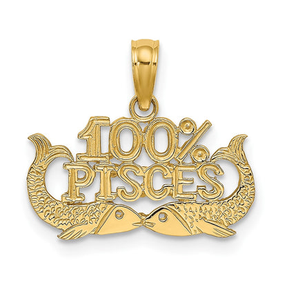 10K Yellow Gold 10K 100% Pisces Zodiac Charm