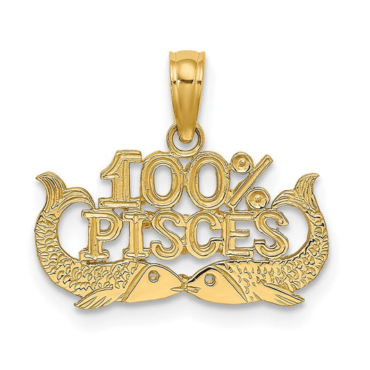 10K Yellow Gold 10K 100% Pisces Zodiac Charm