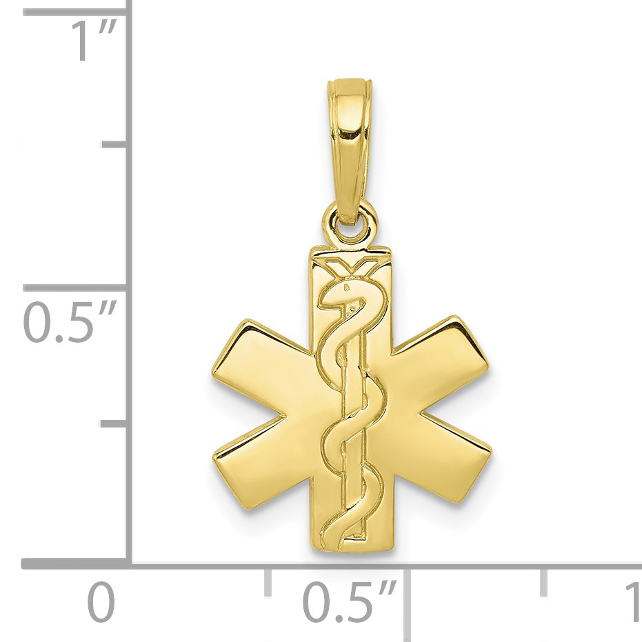 10K Yellow Gold 10K Paramedic/Emt Symbol Pendant