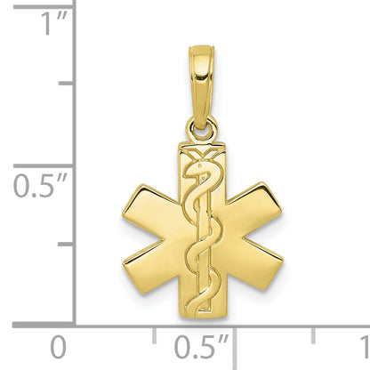 10K Yellow Gold 10K Paramedic/Emt Symbol Pendant