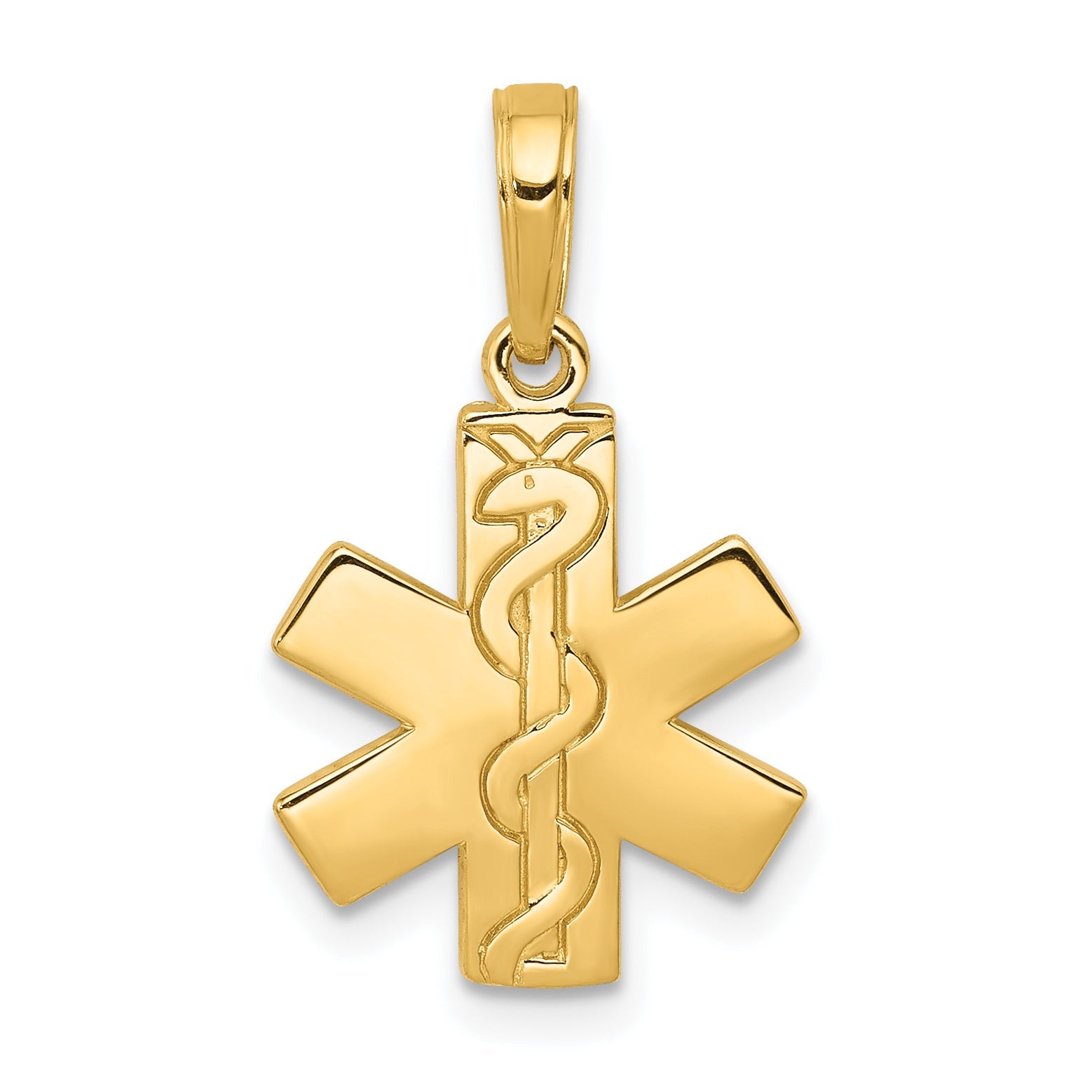 10K Yellow Gold 10K Paramedic/Emt Symbol Pendant
