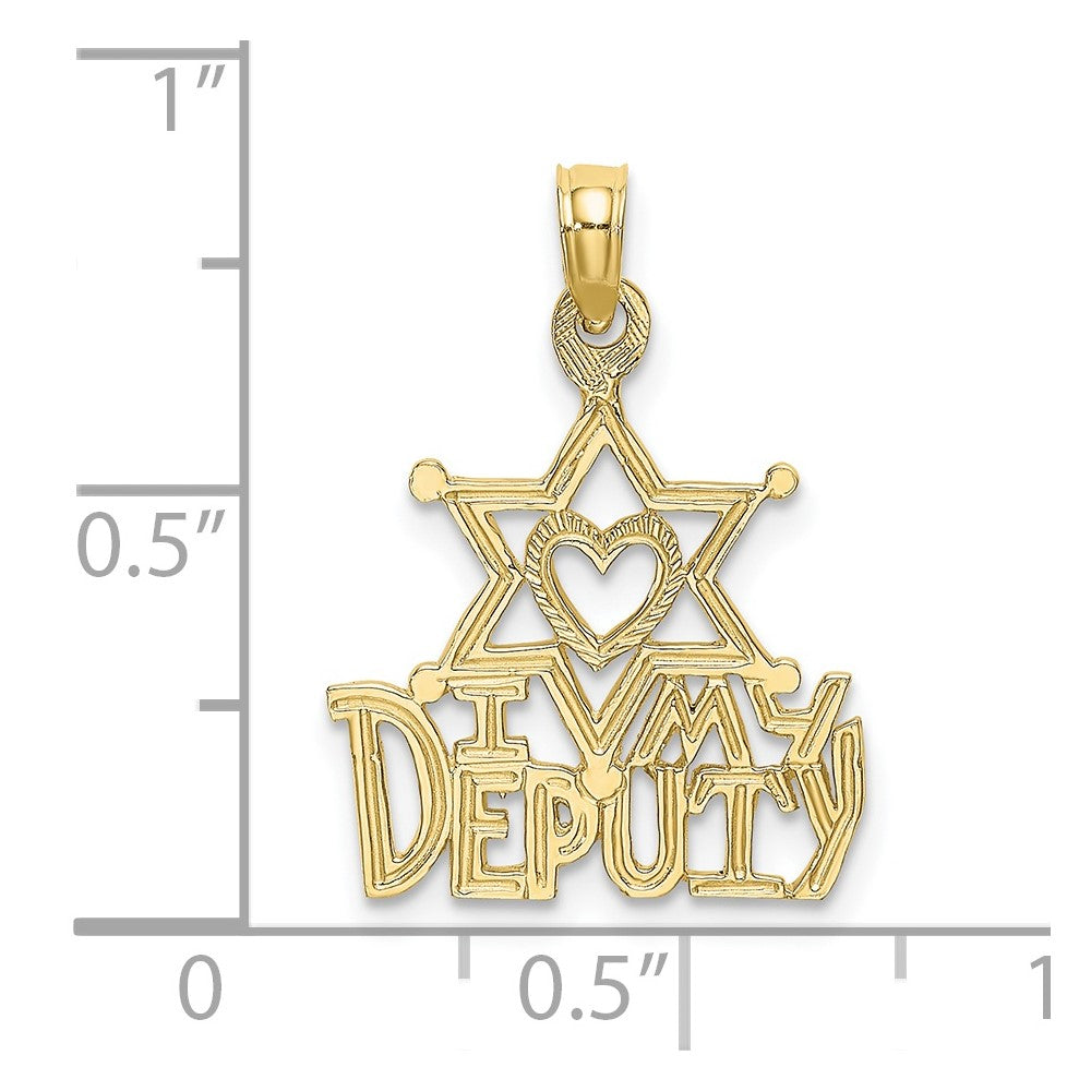 10K Yellow Gold 10K I Heart My Deputy Charm