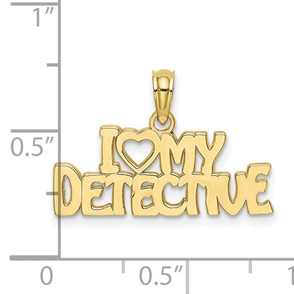 10K Yellow Gold 10K I Heart My Detective Charm