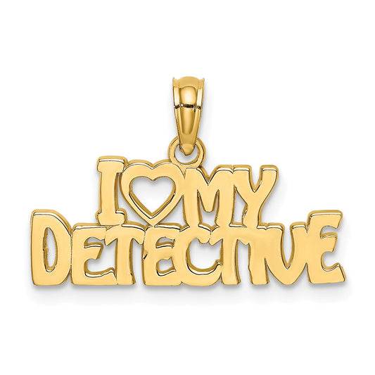 10K Yellow Gold 10K I Heart My Detective Charm