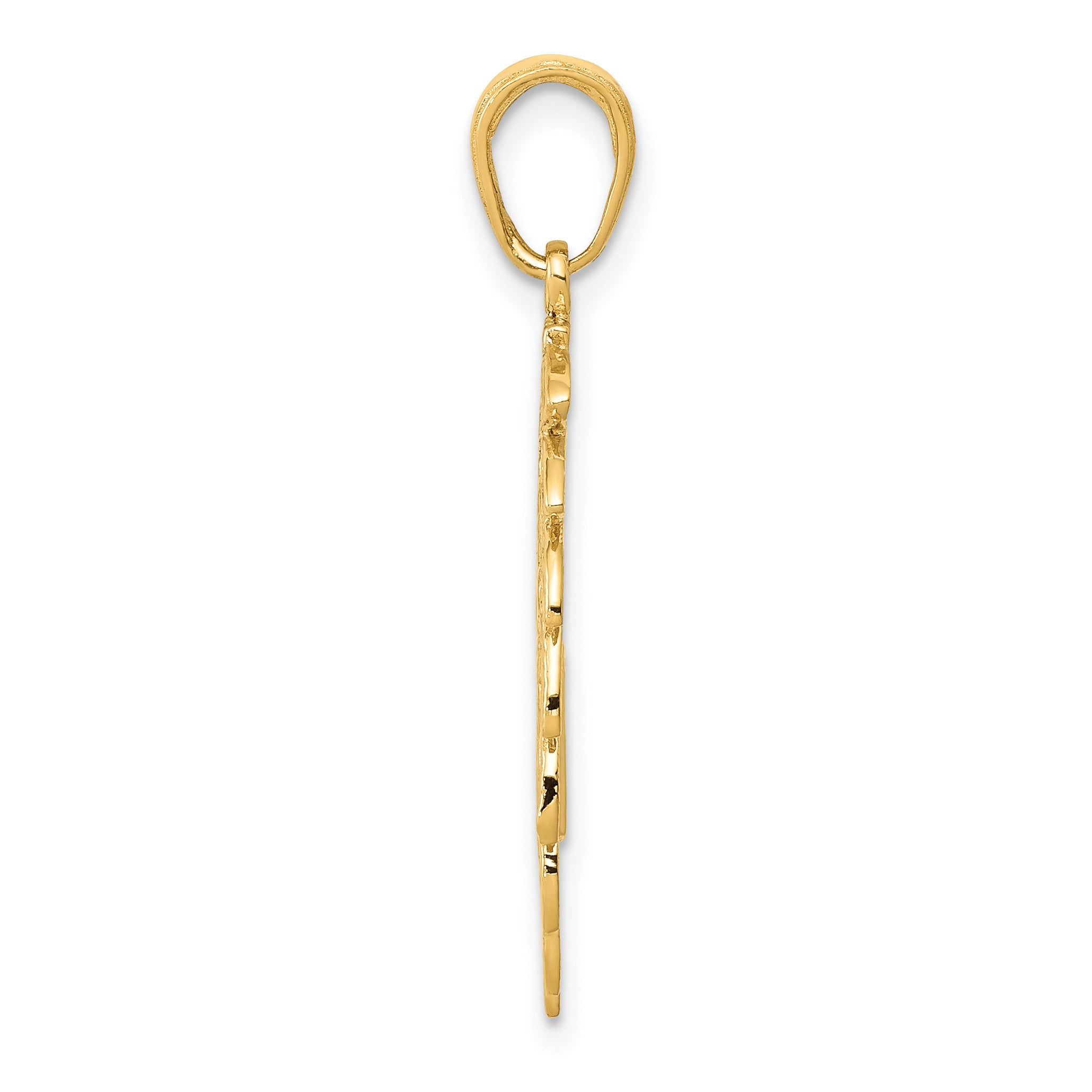 10K Yellow Gold Headdress Profile Pendant