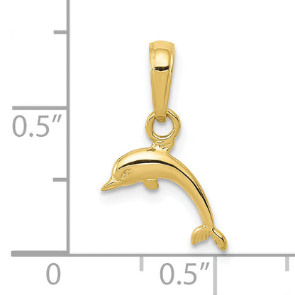 10K Yellow Gold 10K Mini Dolphin Pendant