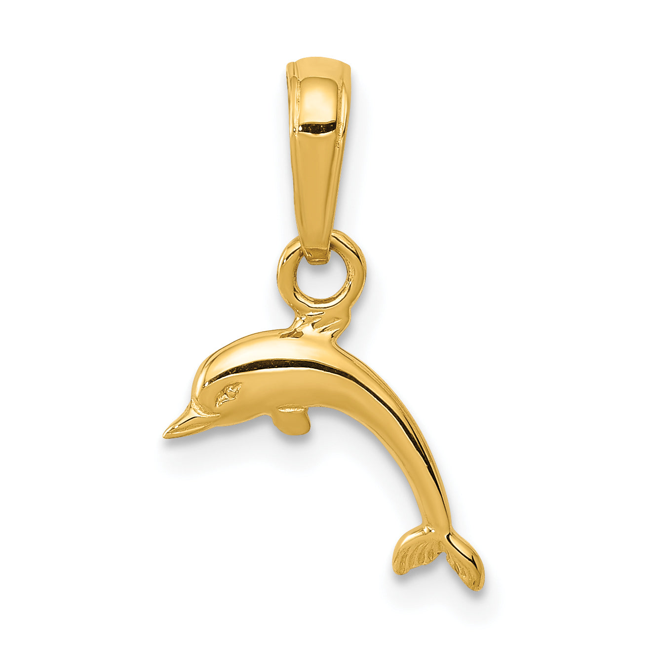 10K Yellow Gold 10K Mini Dolphin Pendant