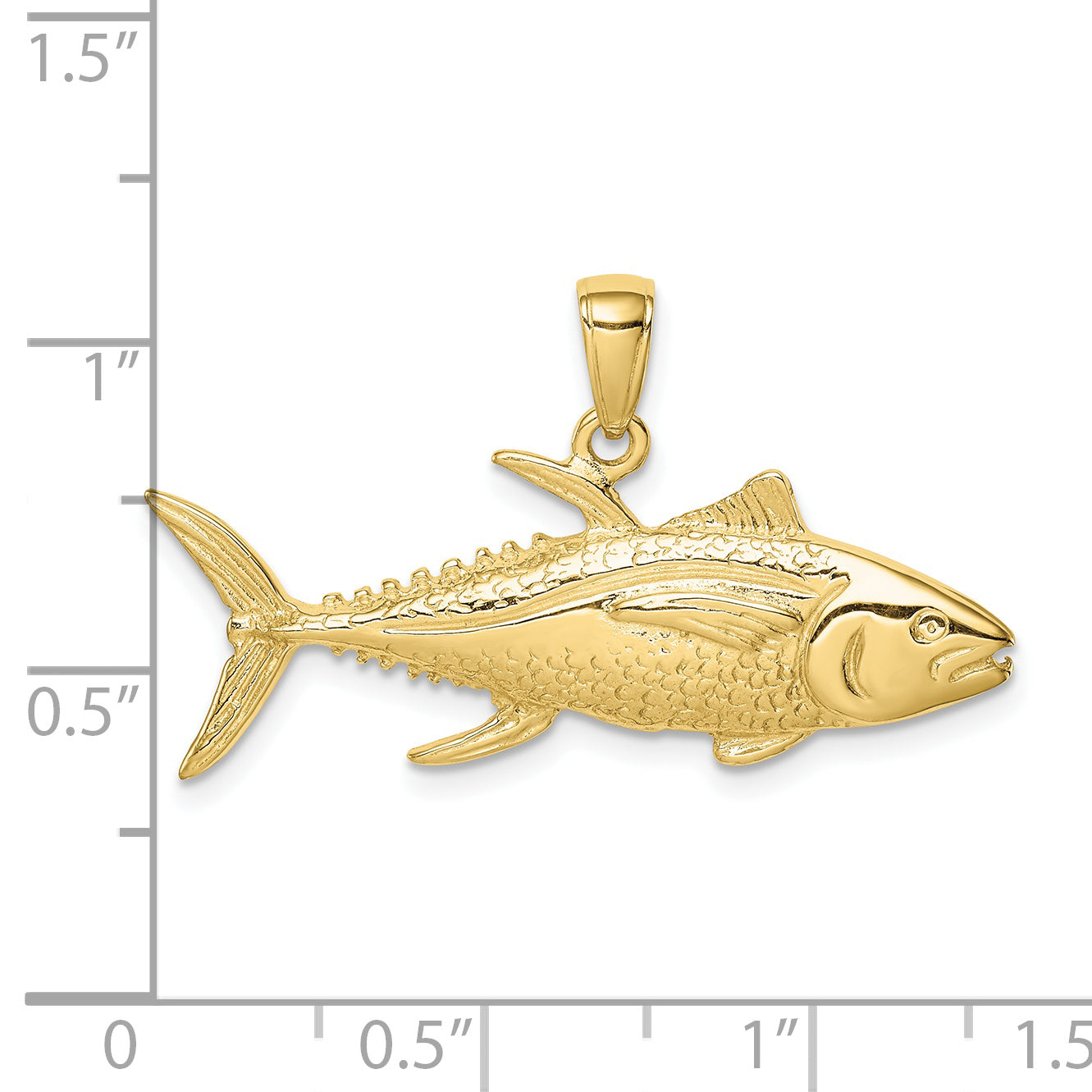 10K Yellow Gold 10K Yellowfin Tuna Fish Pendant
