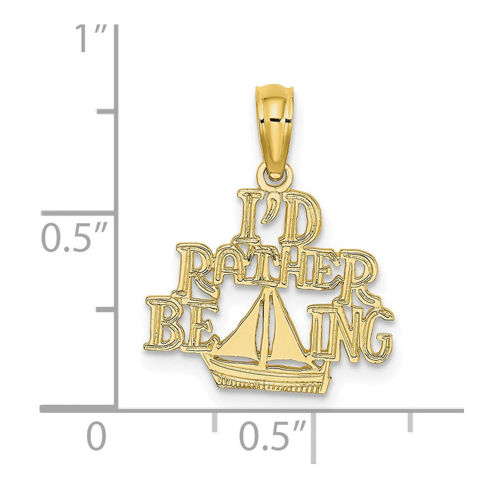 10K Yellow Gold 10K I'D Rather Be Sailing Charm
