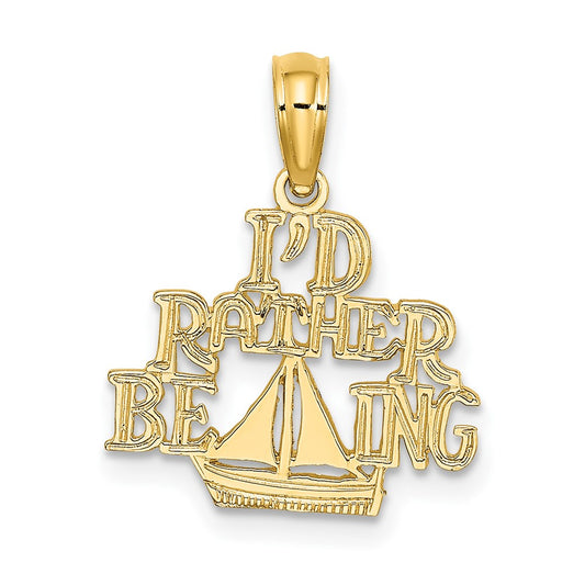 10K Yellow Gold 10K I'D Rather Be Sailing Charm