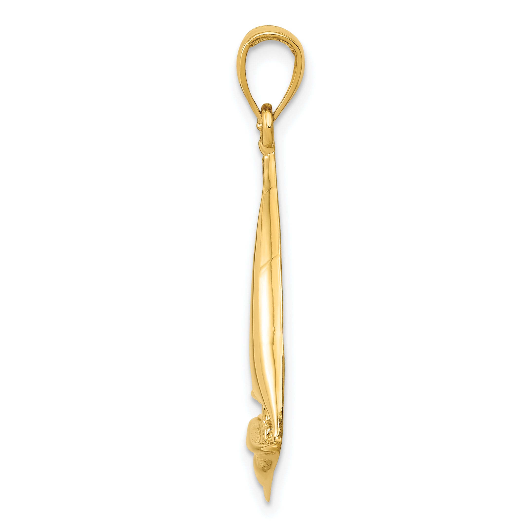 10K Yellow Gold 10K 2-D Sailboat Pendant