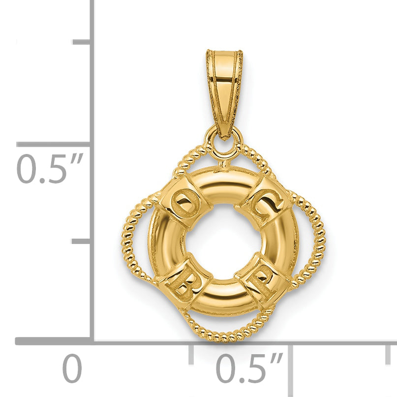 10K Yellow Gold 10K Life Preserver Charm