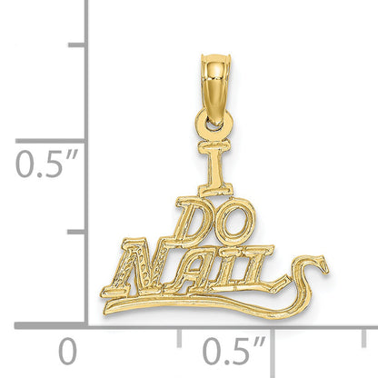 10K Yellow Gold 10K I Do Nails Charm