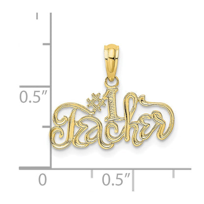 10K Yellow Gold 10K #1 Teacher Charm