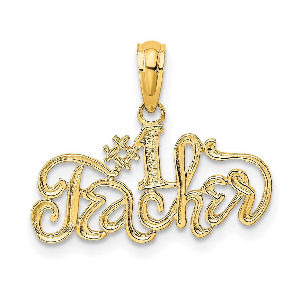10K Yellow Gold 10K #1 Teacher Charm