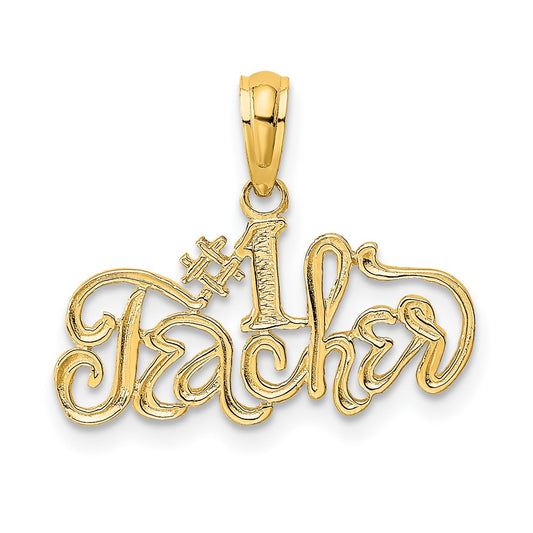 10K Yellow Gold 10K #1 Teacher Charm