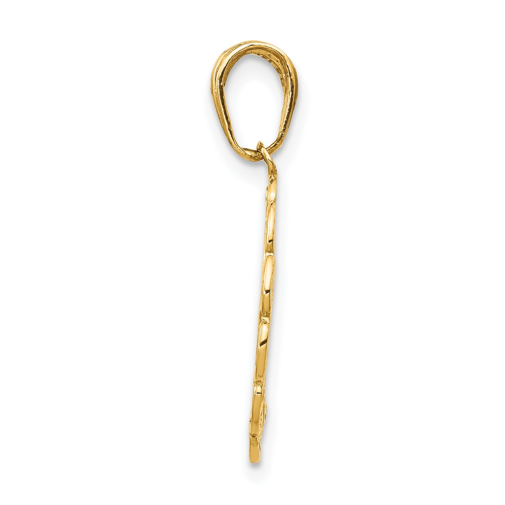 10K Yellow Gold 10K Hummingbird W/Flower In Frame Pendant