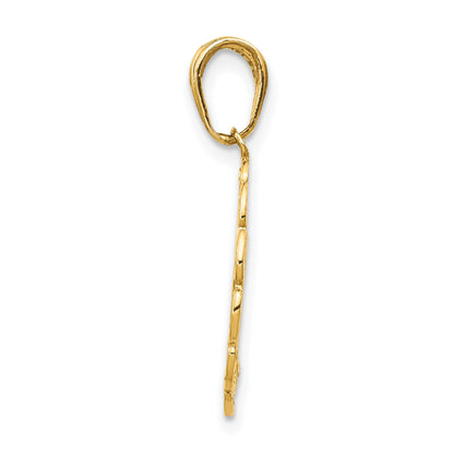 10K Yellow Gold 10K Hummingbird W/Flower In Frame Pendant