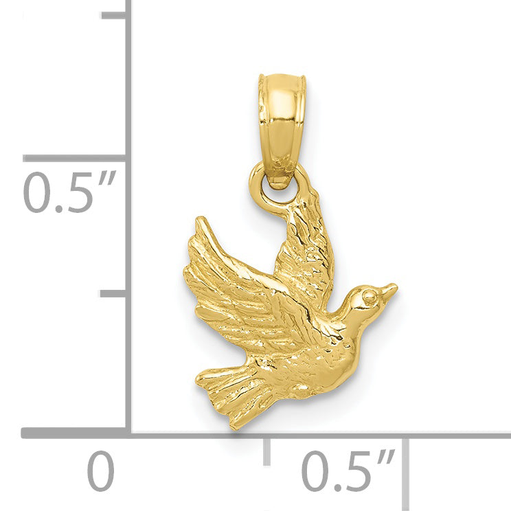 10K Yellow Gold 10K Flying Dove Pendant