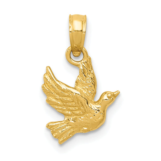 10K Yellow Gold 10K Flying Dove Pendant
