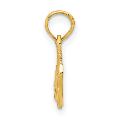 10K Yellow Gold 10K Textured Alligator Pendant