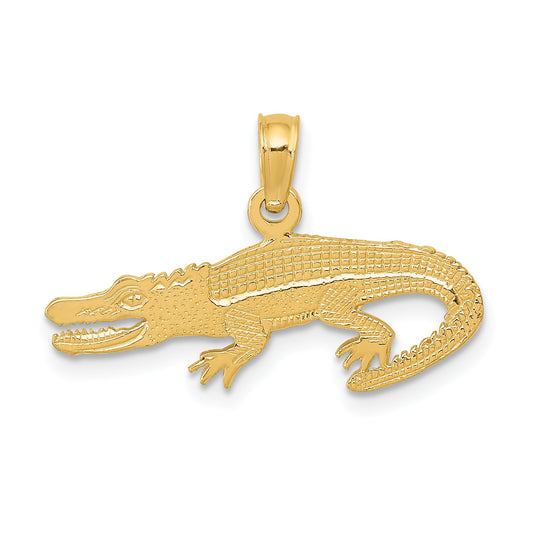 10K Yellow Gold 10K Textured Alligator Pendant