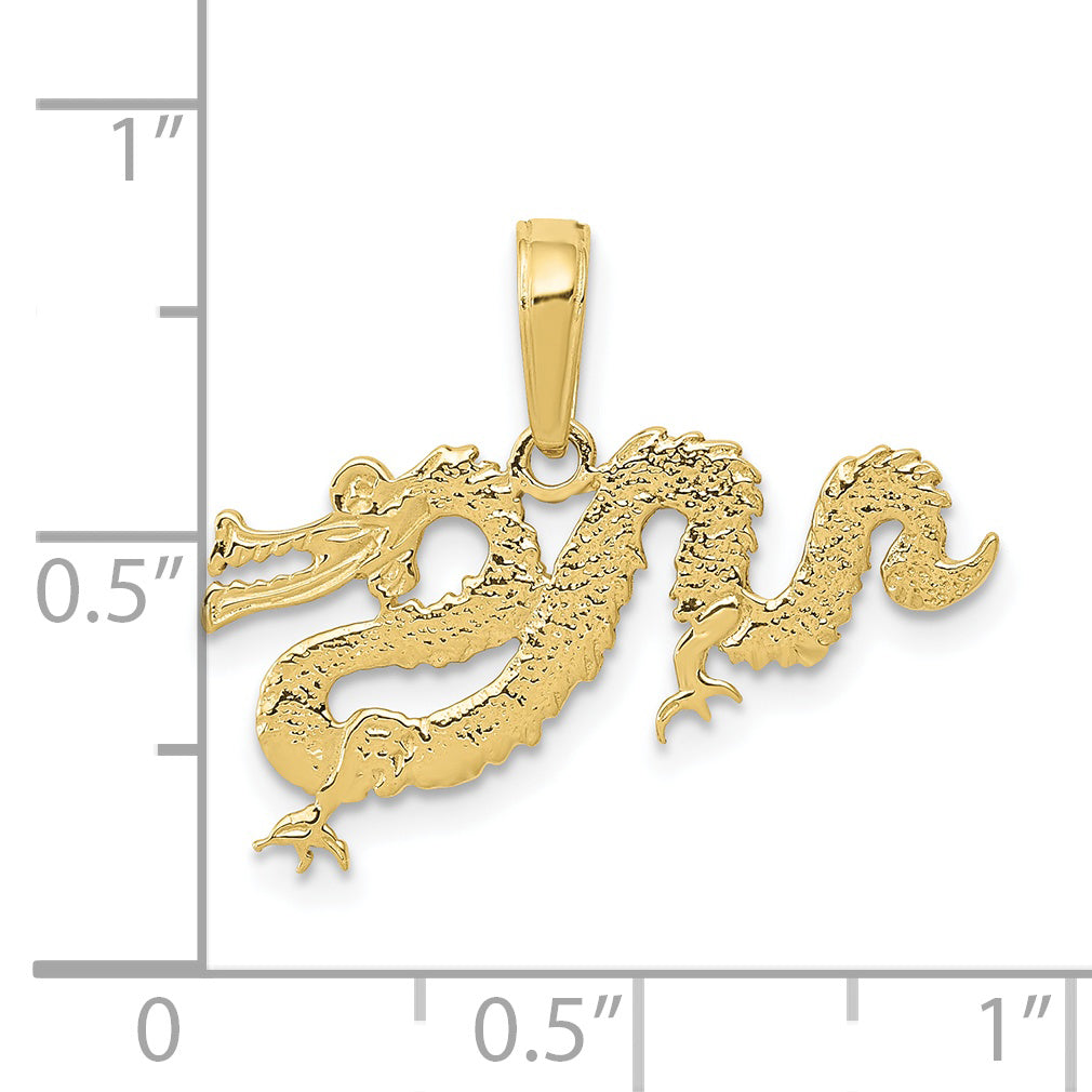 10K Yellow Gold Dragon Pendant