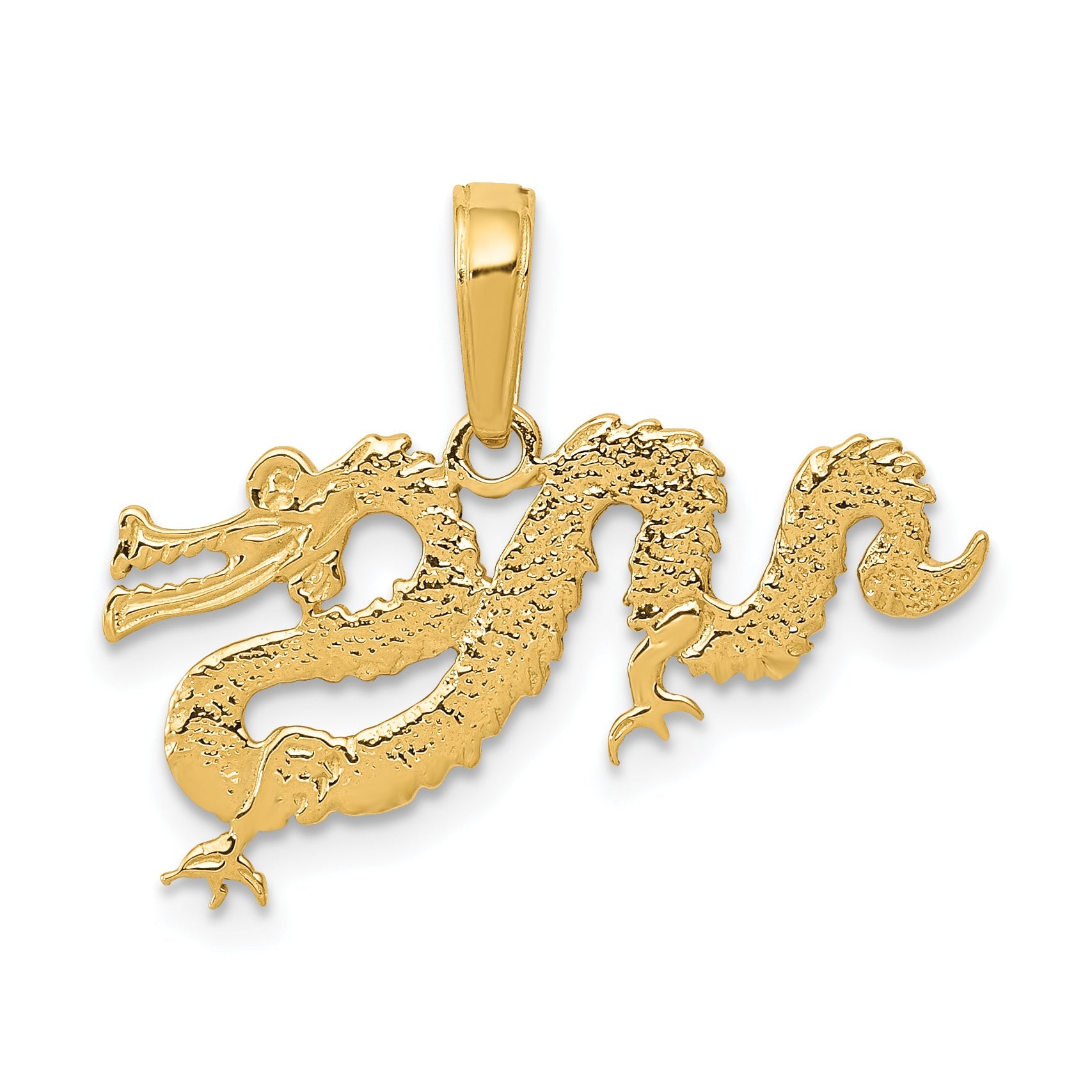 10K Yellow Gold Dragon Pendant