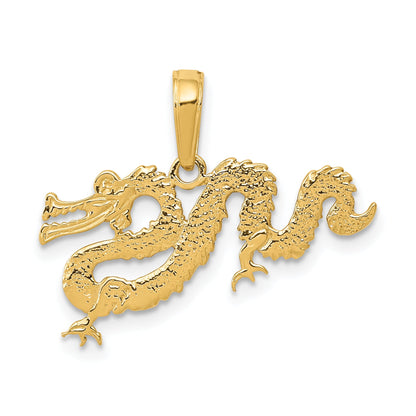 10K Yellow Gold Dragon Pendant