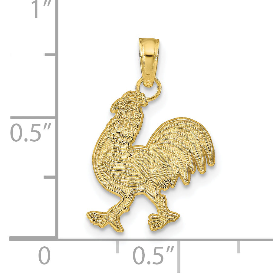 10K Yellow Gold 10K Rooster Pendant