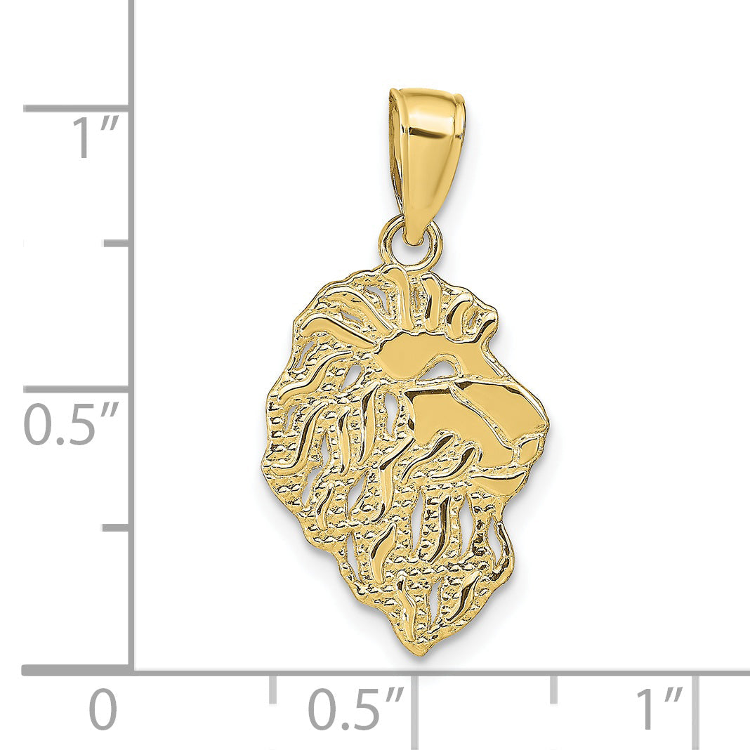 10K Yellow Gold 10K Lion Head Pendant